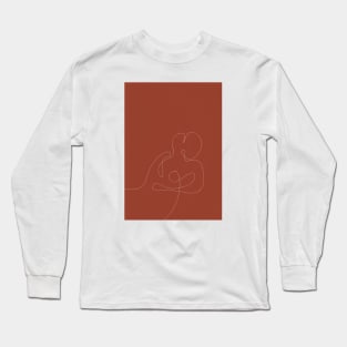 Female Line Art, Feminine Print Long Sleeve T-Shirt